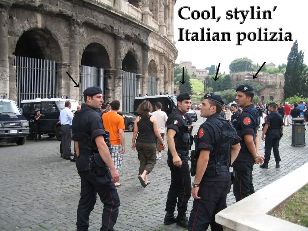 Italian police looking cool