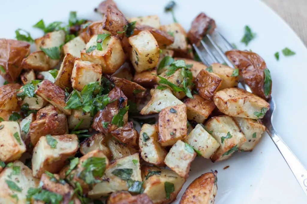 Lemon Garlic Roasted Potatoes with Herbs