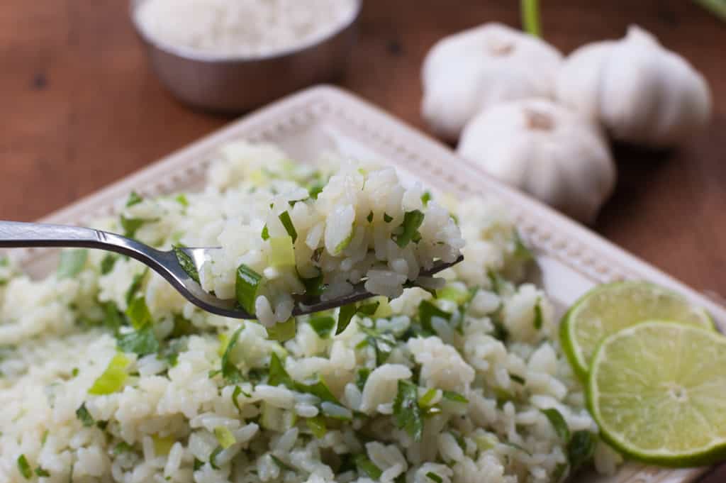 Cilantro Lime Rice Infused with Garlic