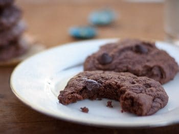 Dark Chocolate Cookies with Dark Chocolate Chips