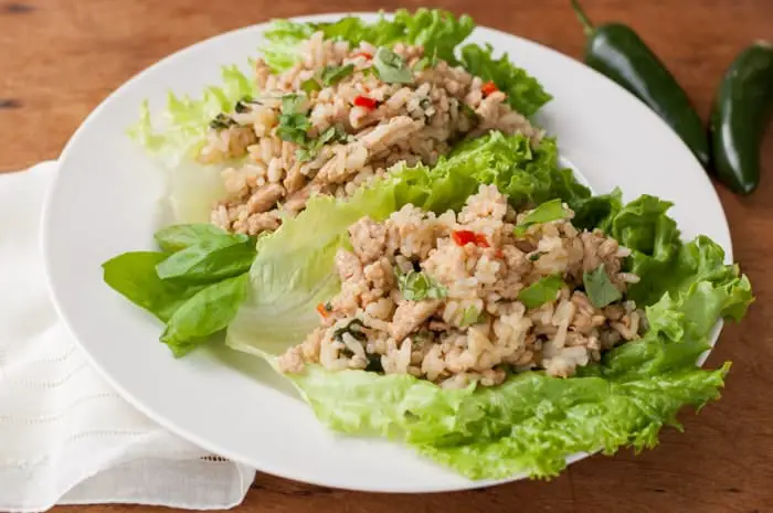 Spicy Chicken Lettuce Wraps - thekitchensnob.com