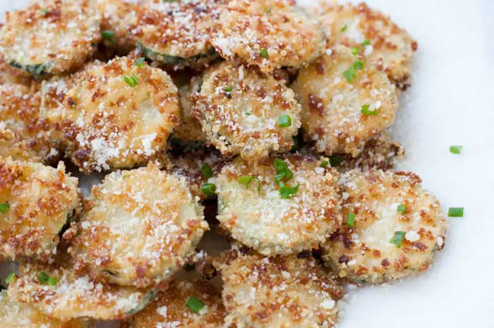 Fried Zucchini Parmesan Crisps - thekitchensnob.com #recipe #appetizer #zucchini