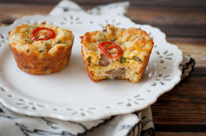 Breakfast Muffins with Sausage, Cheddar & Green Onions - The Kitchen Snob