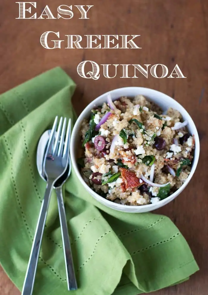 Easy Greek Quinoa with Roasted Tomatoes #healthy #recipe #glutenfree
