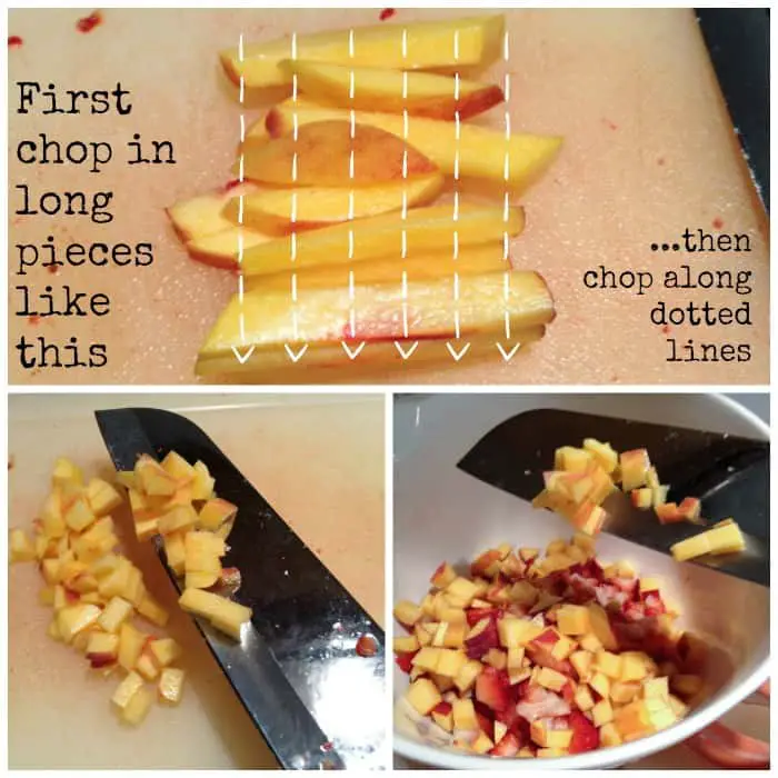 How to chop fruit salad - Chopped Fresh Fruit Salad - for that perfect bite of all fruit flavors at once! #vegetarian #recipes