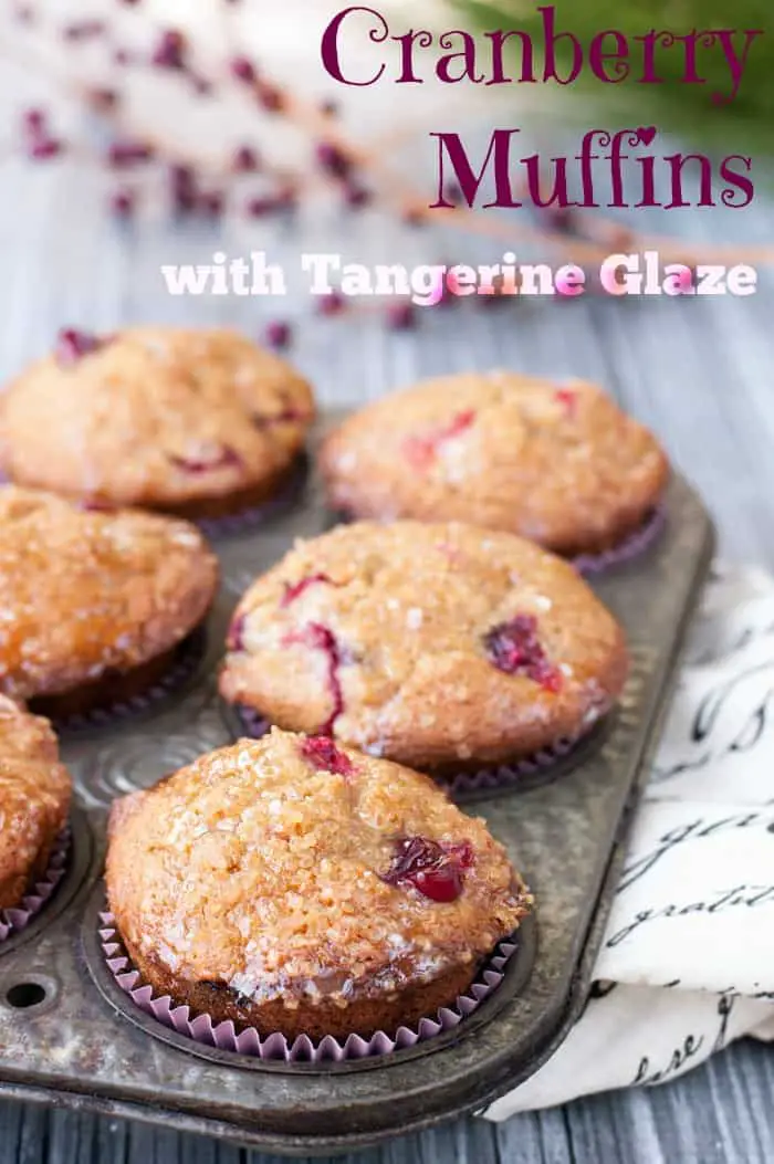 Fall Spiced Cranberry Muffins with Tangerine Glaze - so moist and yummy! #Thanksgiving #holiday #recipes