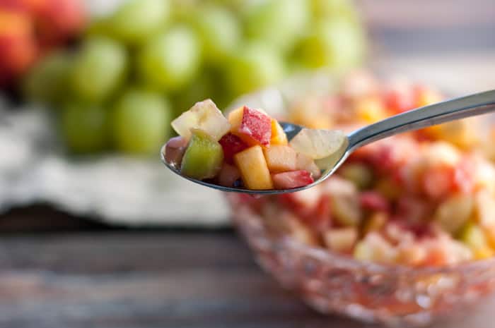 Chopped Fresh Fruit Salad - for that perfect bite of all fruit flavors at once! #vegetarian #sides #recipes