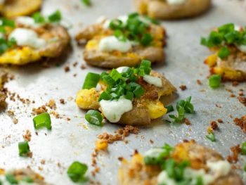 Smashed Potatoes with Jalapeno Lime Aioli - this recipe has so much flavor!