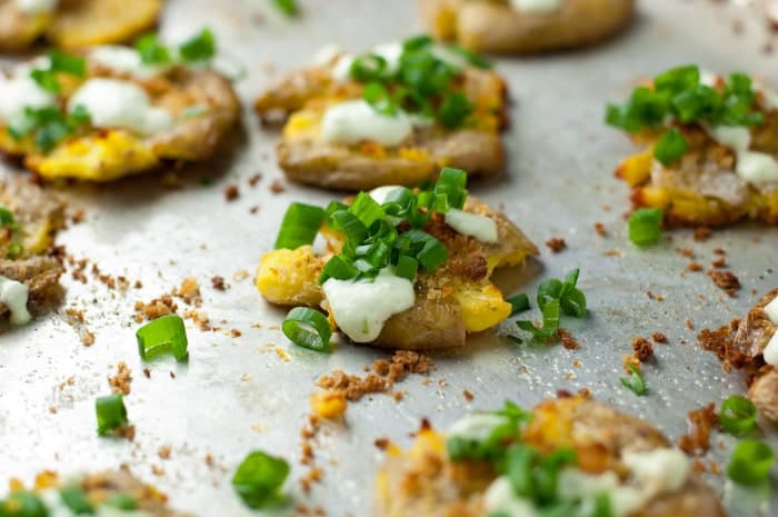 Smashed Potatoes with Jalapeno Lime Aioli - this recipe has so much flavor!