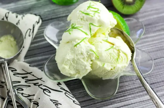 Kiwi Lime Ice Cream - so refreshing! Also a great soft serve ice cream recipe.