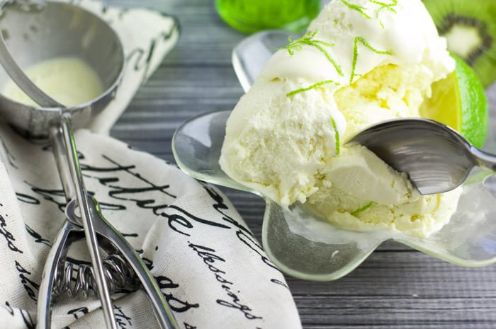 Kiwi Lime Ice Cream - refreshing and great as a soft serve ice cream recipe!