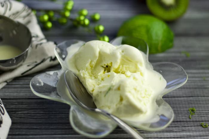 Kiwi Lime Ice Cream - refreshing and great as a soft serve ice cream recipe!