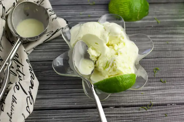 Kiwi Lime Ice Cream - refreshing and great as a soft serve ice cream recipe!