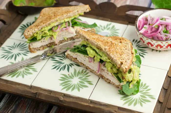 The Spicy Power Turkey Sandwich with avocado spread - perfect recipe to eat while taking the Fed Up Challenge. No sugar or white carbs.