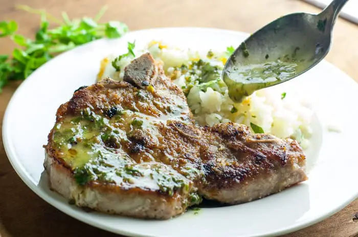 Pork Chops with Honey Lime Cilantro Sauce - out of this world recipe!