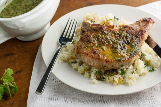Pork Chops with Honey Lime Cilantro Sauce - out of this world recipe!