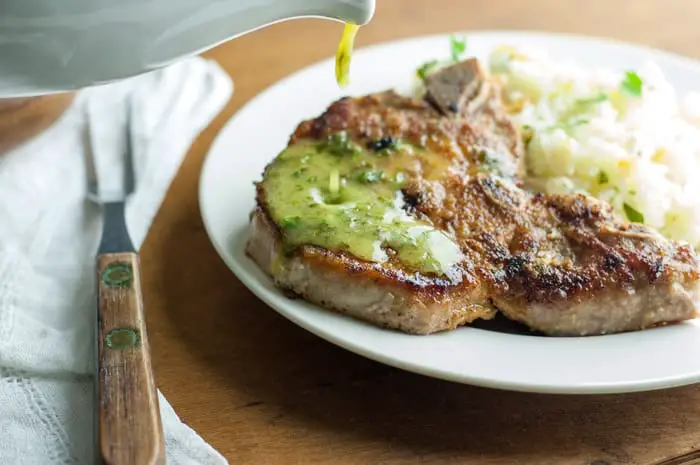 Pork Chops with Honey Lime Cilantro Sauce - out of this world recipe!