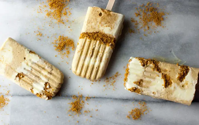 Pumpkin Pie Ice Cream Pops with Whipped Cream & Gingersnap Swirl - creamy and delicious!