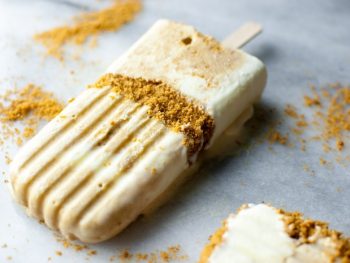 Pumpkin Pie Ice Cream Pops with Whipped Cream & Gingersnap Swirl - creamy and delicious!