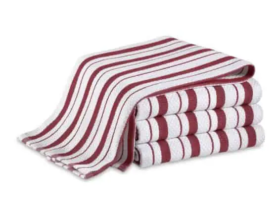 Red and white striped dish towels